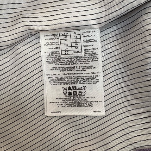 Brooks Brothers Size 6 Black Lace Overlay Blazer Textured Tailored Jacket - Picture 12 of 15